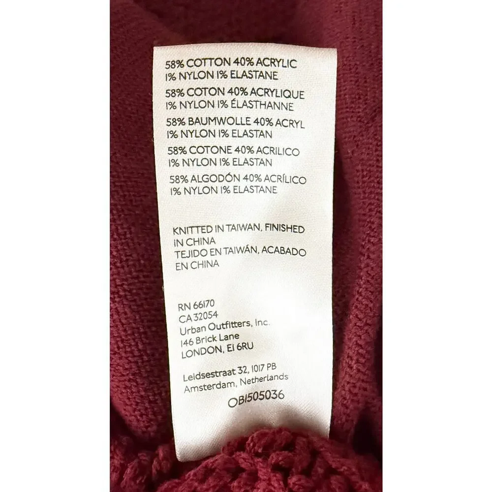 Free People Women's Knit Cabernet Nightingale Cardi Slouchy‎ Oversized Lagenlook